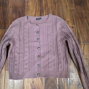 Wild Fable Mauve Cable Knit Cardigan